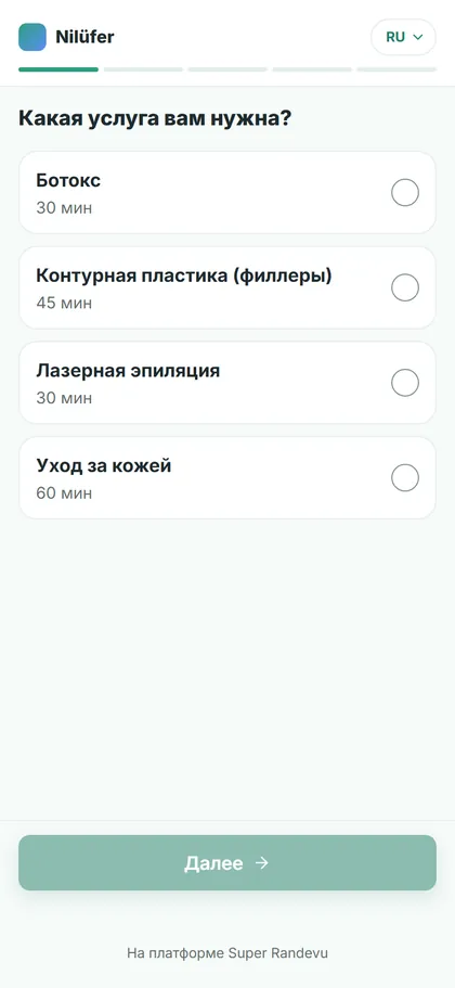 Super Randevu · Русский · Lumi Estetik · Nilüfer
