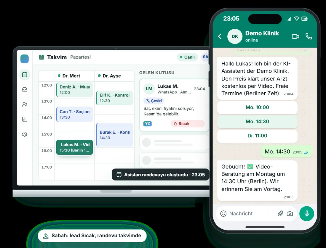Super Randevu · WhatsApp · الألمانية